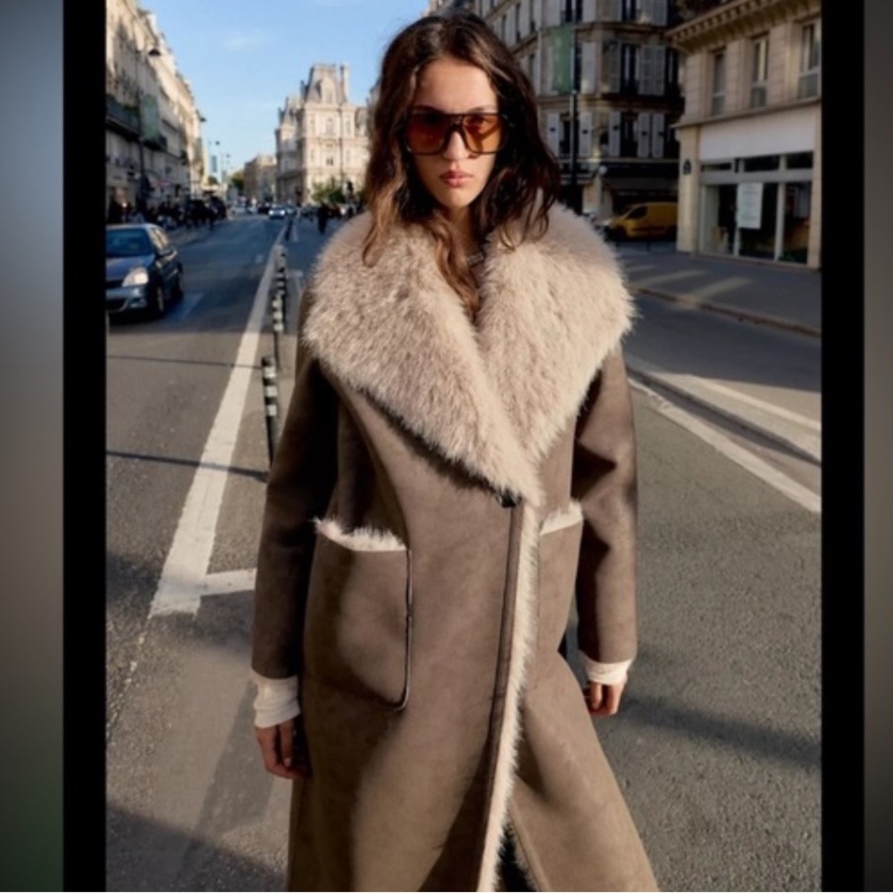Zara NWT reversible faux fur double faced coat 6318/278 - Picture 5 of 16